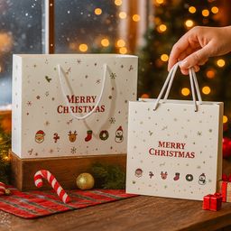 thumbnail for New Santa Claus Large Gift Box Scarf Thermos Gift Gift Christmas Gift Box Peace Fruit Heaven and Earth Lid Box