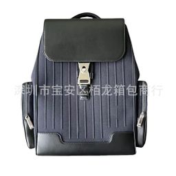 thumbnail for R home NeverStill canvas black cowhide backpack backpack travel bag for men and women 13 15 inch expansion