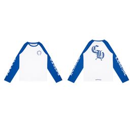 thumbnail for Cross-Border Exclusive Chrome Heart Round Neck Printed Double Yarn Pure Cotton Long-Sleeved T-Shirt for Men and Women, Trendy