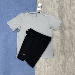 thumbnail for New short-sleeve set, ice silk quick-dry, summer sports, fitness, running, outdoor sports, reflective crystal strip, unisex style