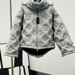 thumbnail for Embossed down Jacket with Fashionable Printed Patterns, Winter Unisex White Duck down Loose-Fitting Coat