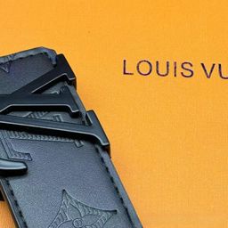thumbnail for New L Men's Belt Smooth Buckle V Letter Belt Youth Plaid Pants Belt Trendy Casual Business Belt