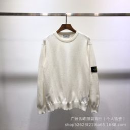 thumbnail for Cross-Border Stone Island Stone Island Autumn and Winter Knitted Sweater Basic Classic Armband Couple Round Neck Pullover