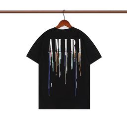 thumbnail for Fashion brand summer colorful letters Amiri printed short-sleeved cotton T-shirt men and women all-match hip hop loose T-shirt