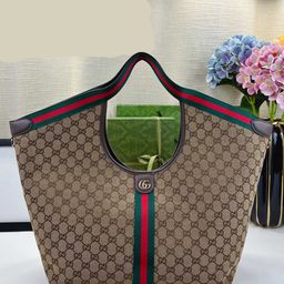 thumbnail for Trendy large tote bag G family canvas print handbag fashion shoulder bag armpit bag with shoulder strap premium version