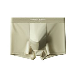 thumbnail for Nova cueca boxer masculina de seda gelada leve e luxuosa, respirável para o verão, nova cueca boxer masculina.