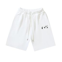 thumbnail for Spot summer new trendy brand OFF rubber strip arrow 99 graffiti print OW shorts 450g terry cotton wholesale