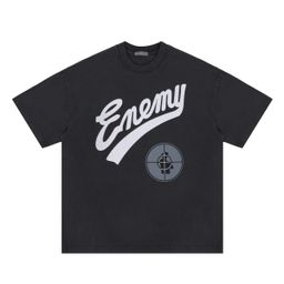 thumbnail for Lanhai men's 2025 spring and summer new products trendy brand American vintage sniper letter print short sleeve T-shirt for men and women