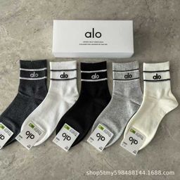 thumbnail for alo gift box socks, mid-calf cotton socks, new spray-dyed and rolled-dyed high-quality handmade eye socks, all-season style