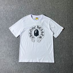 thumbnail for Long-Term Bape Cross-Border Export Short-Sleeved Cross Little Monkey Sanskrit Print Trendy Loose Round Neck for Men and Women