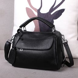 thumbnail for Top-grain cowhide soft leather pillow bag, genuine leather women's bag, new European and American fashionable versatile handbag, small handbag, single shoulder crossbody bag