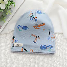 thumbnail for Gorro holgado de una sola capa con bloques de color para niños, gorro tipo jersey para bebés a prueba de viento para primavera y otoño, gorro estampado para niños y niñas, novedad de 2025.