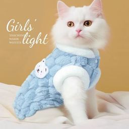 thumbnail for Autumn and winter new cute towable pet dog cat clothes winter warm scarab velvet vest to keep warm