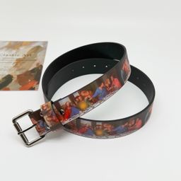 thumbnail for Trendy Oil Painting Belts Last Supper Time Vintage Style High Street Belts Fashion Men's and Women's Belts