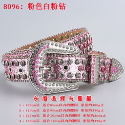 thumbnail for Amazon Belt Women's Diamond Ribbon Diamond Acrylic Punk Colored Diamond Pearlescent Lacquer Three-Piece Trouser Belt Tide