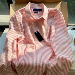 thumbnail for Fall 2025 Blue Striped Cotton and Linen Long Sleeve Shirt Loose Thin Linen Shirt Women's Casual Top