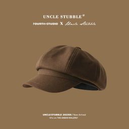 thumbnail for Autumn and winter beret girl Korean version versatile face small octagonal hat literary retro newsboy hat Japanese painter hat