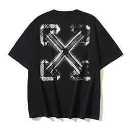 thumbnail for 2026 Spring/Summer New OW Sketch Arrow Pattern Crew Neck Short Sleeve Unisex Collection 2 Wholesale Dropshipping