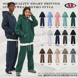 thumbnail for ARTIE Men's 2026 Autumn/Winter New Fleece-Lined Thickened 350g American Trendy Zipper Men's Sweatshirt and Pants Set