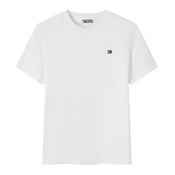 thumbnail for Short-Sleeved T-Shirt Men&#039s Embroidered My Tommy T0M Versatile Cross-Border Casual Summer Tops Pure Cotton Round Neck T-Shirt Pure Color