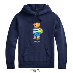 thumbnail for Spring '24 Polo Bear Hooded Ralph Lauren Bear Sweatshirt Men's Winter Top Pullover Hooded Fleece Outside