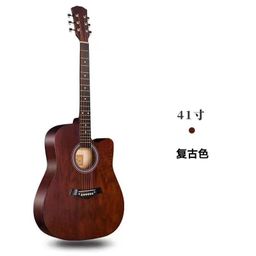 thumbnail for Guitar beginners 41 inch folk 38 inch wooden guitar novice entry adult practice guitar male and female students musical instrument