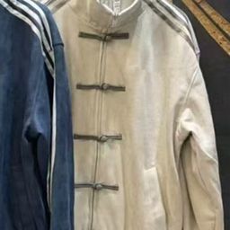 thumbnail for Standard three-leaf three-bar stand-up collar jacket men's spring new Chinese style buckle jacket fashion retro Tang costume