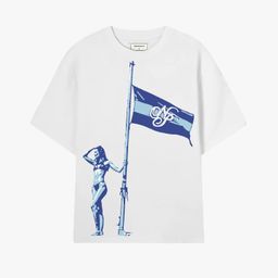 thumbnail for 跨境NUDE美式潮牌t-shirt小众重磅纯棉男女同款短袖圆领宽松T恤