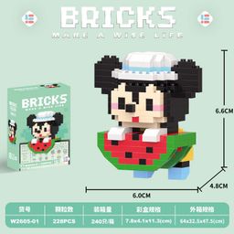 thumbnail for 兼容乐高微颗粒卡通公仔积木盲盒益智力拼装玩具跨境摆摊批发礼品