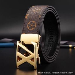 thumbnail for Source Factory Letters Versatile Durable Casual Automatic Business Trend Cowhide Trouser Belt New Belt Men&#039s Belt