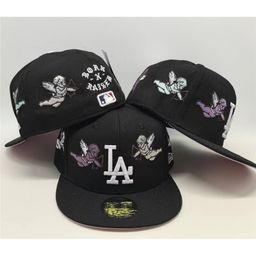 thumbnail for Cross-border AA new LA embroidered flat brim hat outdoor hip hop street dance hat non-adjustable full cap foreign trade wholesale