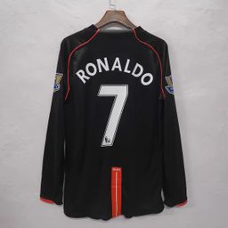 thumbnail for 1718 Real Madrid jersey vintage cross-border Ronaldo No. 7 Cristiano Ronaldo Beckham Kaka long-sleeved Red Devils football uniform