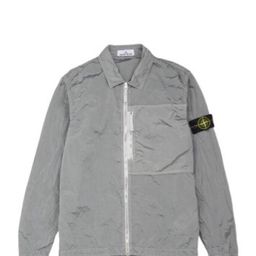 thumbnail for Cross-border Metallic Series Solid Color Logo Patch Lapel Single Pocket Zipper Long Sleeve Jacket Men's Autumn Jacket