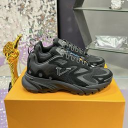 thumbnail for In-Stock Runner Sneakers Breathable Men's Shoes Personalized Mesh Color-Blocking Dad Shoes Men's Trendy Thick-Soled Casual Sneakers