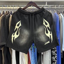 thumbnail for Calças de cinco pontos lavadas e desgastadas versáteis de marca retrô da moda europeia e americana popular transfronteiriça, shorts de praia casuais