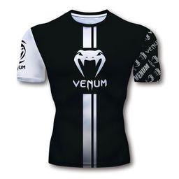 thumbnail for Camisetas de boxe transfronteiriças da Amazon de manga curta para MMA, trajes de Sanda para combate, camisetas esportivas para corrida, de secagem rápida e respiráveis.