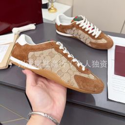 thumbnail for European Brand g's New Model Agan Training Shoes, Genuine Leather, Breathable, Comfortable, Wear-Resistant, Non-Slip, Versatile, Fashionable Couple Shoes