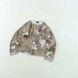 thumbnail for Cross-border supply: STU Stussy, large letter print design, raglan sleeves, waffle crew neck, long sleeve T-shirt, men's and women's trends