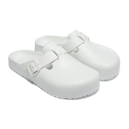 thumbnail for New EVA flat slippers to wear flat shoes with double buckle EVA sandals waterproof and non-slip ultralight beach slippers couple shoes