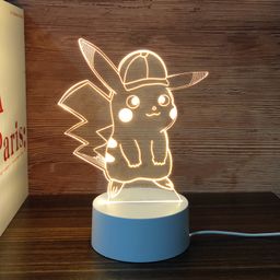 thumbnail for Baokemeng Pikachu 3D night light LED creative product pet elf gift bedside table lamp magic baby
