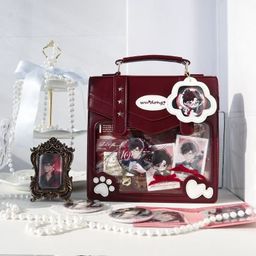 thumbnail for Japanese double back pain bag, versatile fashion cat pain bag, high-end sweet cool trend handbag, bear bear governor pain bag