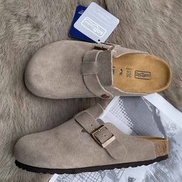 thumbnail for Genuine Boken Slippers Women's 2025 New Wear Baotou Semi-Drag Thick Sole Versatile BK Retro Pedal Slip-on Shoes