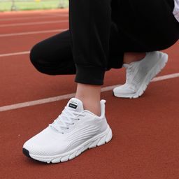 thumbnail for 2025 Spring New Feiwei Breathable Running Shoes Sports Women's Casual Shoes Soft Sole Couple Men's and Women's White Shoes