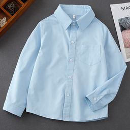 thumbnail for Children's white shirts, boys' and girls' school uniforms, artifacts, long-sleeved white shirts, and light blue school uniforms for primary and secondary school students