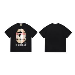 thumbnail for Cross-Border Wholesale Trendy Brand Bape Half-Sleeved Ape Head Short-Sleeved 240g Shark Top T-Shirt Supply 4