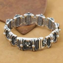thumbnail for Newly plated high-end bold cross bracelet men's trendy European and American vintage bracelet keychain collection, factory direct sale