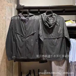 thumbnail for Foreign trade wholesale men's running jacket sunscreen skin clothing summer new woven hooded coat FB7541