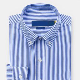 thumbnail for 2214 # Camisa listrada de manga comprida com logotipo de pônei, camiseta masculina bordada com lapela para exportação, camisa POLO masculina transfronteiriça