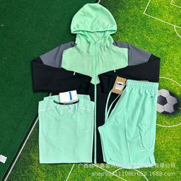 thumbnail for Wholesale shorts men's breathable woven sports cropped pants sports student track and field training running fitness quick-drying suit men