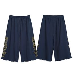 thumbnail for American high street trendy brand niche letter HyunA same style men's and women's couple cropped pants loose and versatile straight-leg slacks